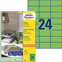 Labels Avery Zweckform 3450, 70 x 37 mm, green, package of 2400 pcs