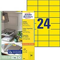 Etiketten Avery Zweckform 3451, 70x37 mm, gelb, Packung à 2400 Stück