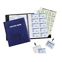 Durable Visitor Book -100 60x90mm Micro-Perf Badge Inserts, Leather-Look Cover