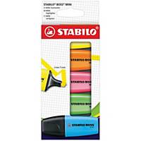 Surligneur Stabilo Boss Mini - coloris fluo assortis - pochette de 5