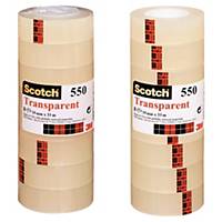 Fita adesiva transparente Scotch 550 - 19 mm x 33 m - Pacote de 8 rolos