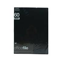 A4 Clear Holder File Non Refillable 60 Pockets - Black