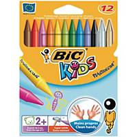 Pastel Bic® Kids Plastidecor, couleurs assorties, la boîte de 12 pastels