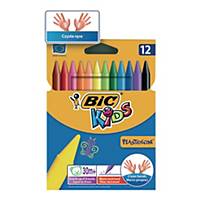 Kredki świecowe BIC Kids Plastidecor, 12 kolorów