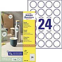 Avery Zweckform L3415-100 Runde Etiketten, Ø 40 mm, weiß, 24 Stück/Blatt