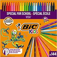 Bic Kids Visa Felt Tip Colouring Pens Fine nib - Ast Colours, Classpack of 144