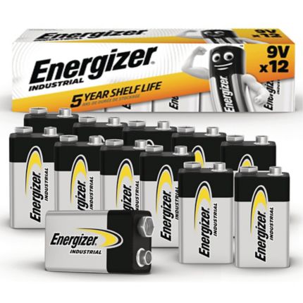 Batteri Energizer® Industrial Alkaline, 9V, pakke a stk.