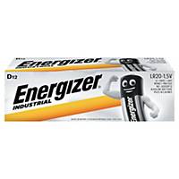 Batteri Energizer® Industrial Alkaline, D, pakke a 12 stk.