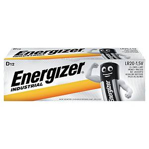 Batteri Energizer® Industrial Alkaline, D, pakke a 12 stk.