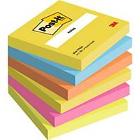 Post-it® Notes, kleuren Energetic, 76 x 76 mm, per 6 blokken