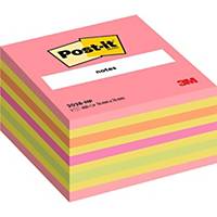 Notas adhesivas Post-it - 76 x 76 mm - rosa neón - Cubo de 450