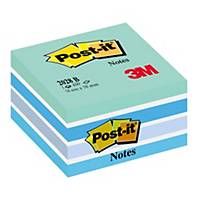 Notes repositionnables Post-it cube, 76 x 76 mm, 450 feuilles, bleu/blanc