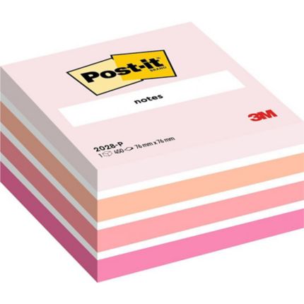 Post-it® Notes Cube 2028P, rose pastel, 76 x 76 mm, 450 feuilles