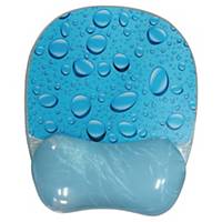 Tapis de souris avec repose-poignet en gel Aidata GL012W, motif eau bleue