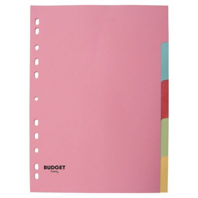 Lyreco Budget Assorted Colour A4 5 Part Dividers 160gsm