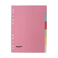 Lyreco Budget Assorted Pastel A4 6 Part Dividers 160gsm