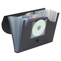Multipart file 12 compartments PP spine of 35mm black
