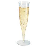 Coupe à champagne Duni, plastique, 13,5 cl, transparente, le paquet de 10 coupes