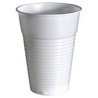 Plastové poháre Duni 210 ml biele, balenie 100 kusov