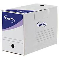 Archivační krabice Lyreco, 20 cm, bílá, přenosná, balení 25 kusů