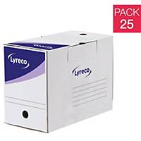 Pack de 25 caixas de arquivo Lyreco - A4 - lombada 200 mm - branco