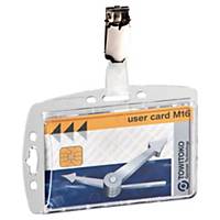 DURABLE DUAL SECURITY PASS HOLDER WITH METAL CLIP - BOX OF 25