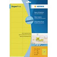 HERMA 5140 fluorescerende etiketten A4 63,5x29,6 mm geel - doos van 540