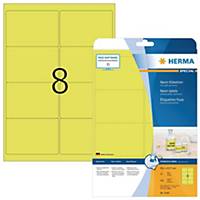Herma 5144 fluorescerende etiketten, geel, 99,1 x 67,7 mm, doos van 160