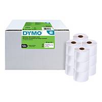 Dymo LW Large Shipping Labels/Name Badges, 54mm X 101mm, 12 Rolls of 220