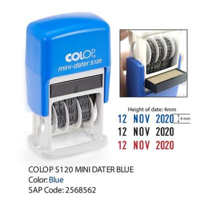 Colop Min Dater Stamp S120 - Blue colour