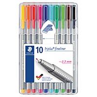 STAEDTLER ปากกาหัวเข็ม TRIPLUS 334 0.3มม. คละสี แพ็ค 10
