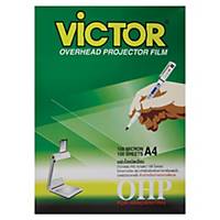 VICTOR Ohp Write On Transparency Film 100 Micron A4 Box Of 100