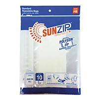 SUN ZIP Plastic Zipper Bag 24X 34 Centimetres Pack of 10