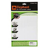 ELEPHANT A7 Label 19mm X 38mm 40 Label/Sheet - Pack of 15 Sheets