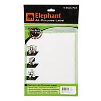 ELEPHANT A16 LABEL 50MM X 100MM 6 LABEL/SHEET - PACK OF 15 SHEETS