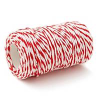 COTTON STRING BALL 3MM X 20METERS WHITE/RED