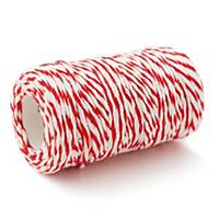 Cotton String Ball 3mm X 80m White/Red