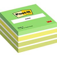 Notas adhesivas Post-it - 76 x 76 mm - verde pastel - Cubo de 450
