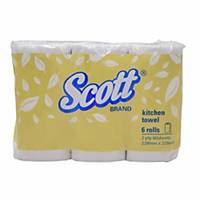 Scott White Kitchen Towel Roll 60 Sheets 9X11   - Pack of 6