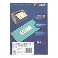 Unistat U4456 Multi Purpose Label 70 x 29.7mm - Box of 3000 Labels