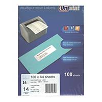 Unistat U4475 Multi Purpose Label 105 x 41mm - Box of 1400 Labels