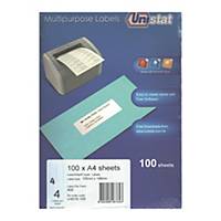 Unistat U4676 Multi Purpose Label 105 x 148mm - Box of 400 Labels