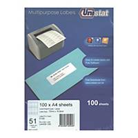 Unistat U4459 Multi Purpose Label 70 x 16.9mm - Box of 5100 Labels