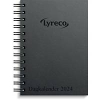 Kalender Lyreco, dag, 11,7 x 17 cm, pap, spiralryg, 2024, sort