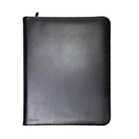 Monolith Executive Leather Zipped Folder, Black