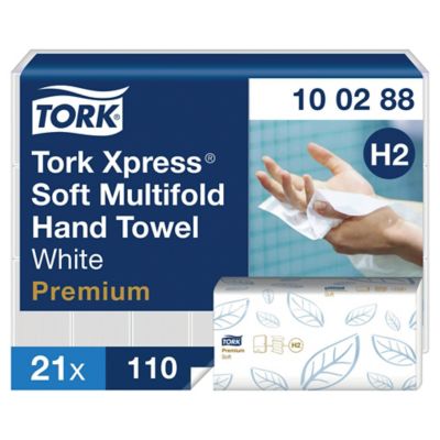 Tork Xpress H2 White Mini 2 Ply Soft Multifold Hand Towel - Pack of 21 X 110