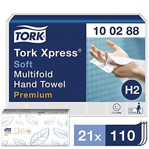 Papirhåndklæde Tork Xpress Multifold H2, ekstra blødt, 21 x 110 ark