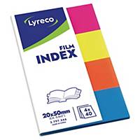 Lyreco markeerstroken, 4 kleuren, 20 x 50 mm, per set van 200 indexen
