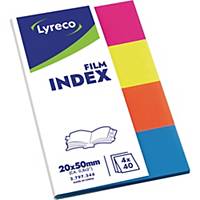 Lyreco Film-Index, 20 x 50 mm, transluzent, 160 Streifen, 4farbig