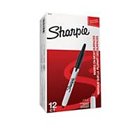 Sharpie Retractable Permanent Marker Fine Black - Pack Of 12